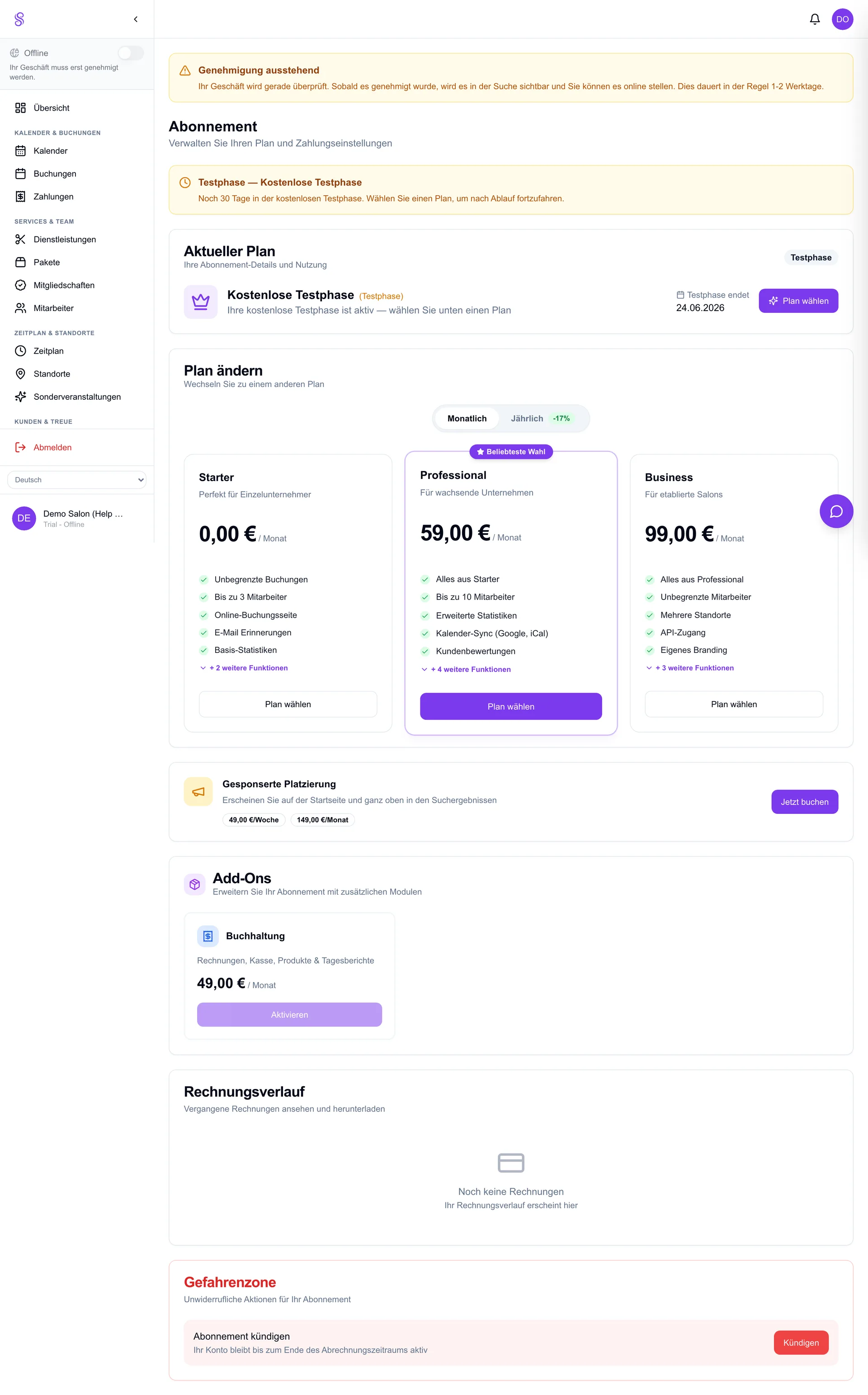 Subscription plans